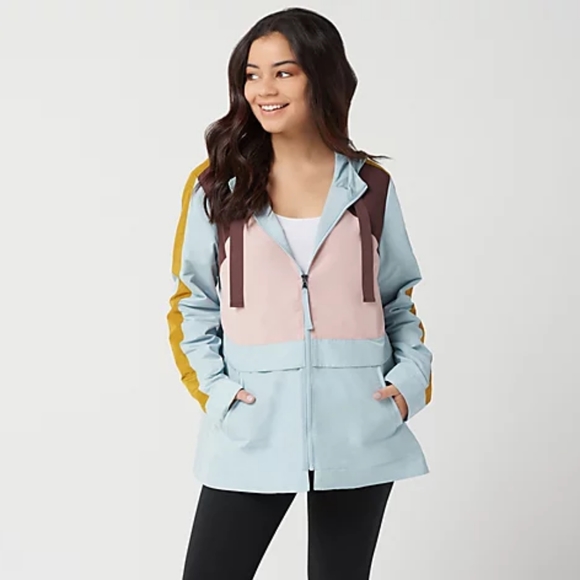 LOGO by Lori Goldstein Women's Lightweight Color Block Jacket Size 2X Plus size - Picture 2 of 4